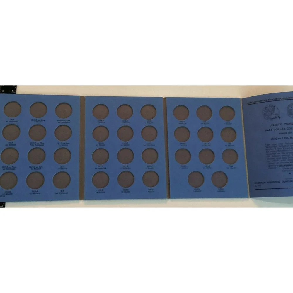 Whitman Coin Folder Liberty Standing Half Dollar 1916-1936 Blue New No. 9021